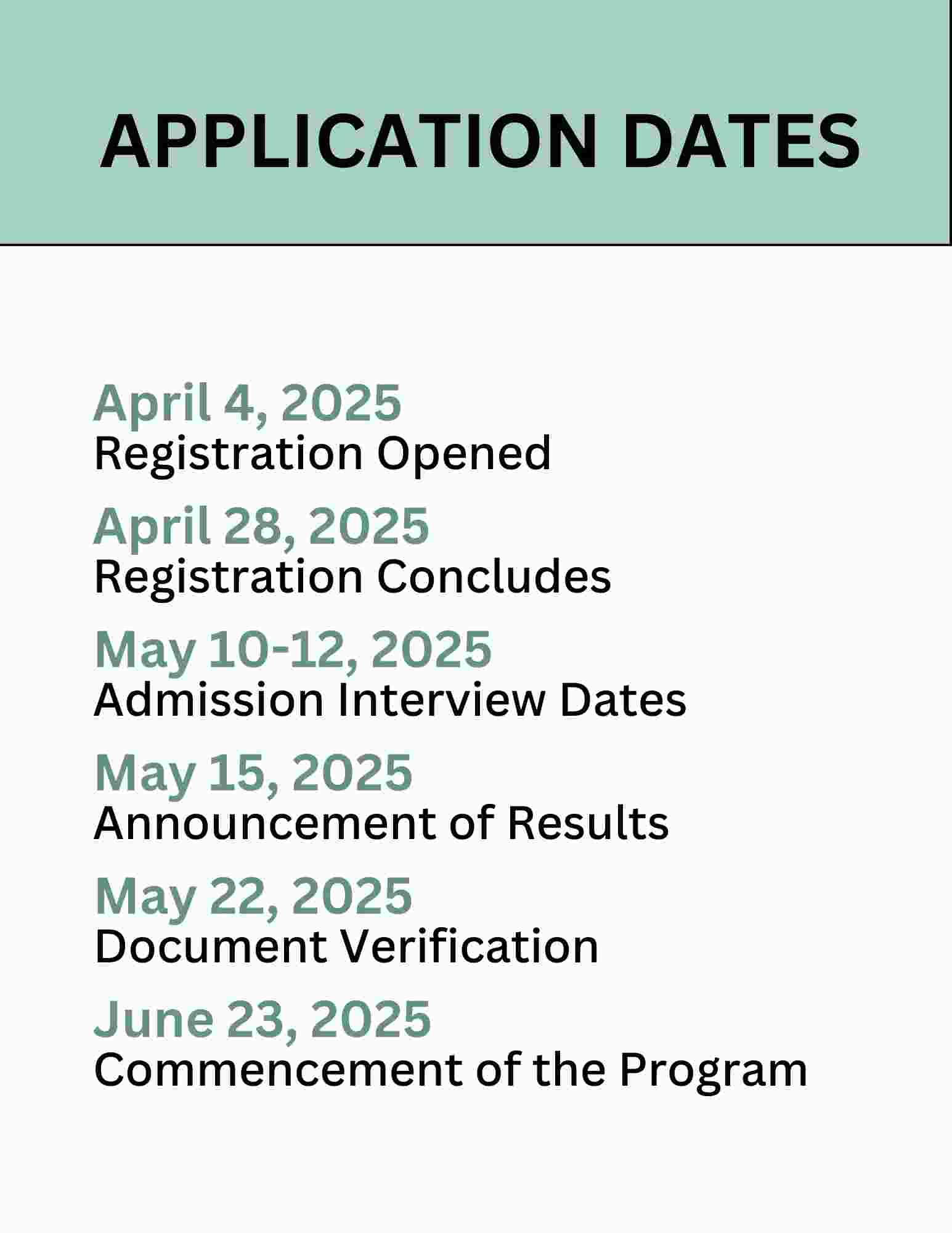 Application Dates of IIIT Delhi